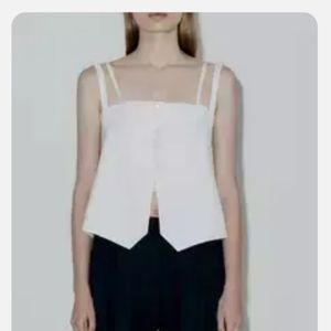 AmyEnjoyLife White Double Tank Top Size Large